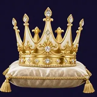 Gold crown on cushion — Slots Gallery